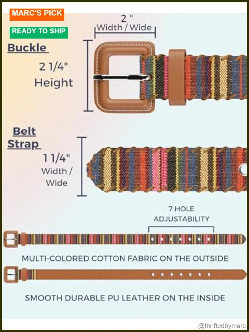 Multicolor Woven Belt & Brown Vegan Leather Belt